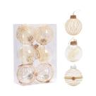 Enfeites De Natal Em PET Transparente Com Corda De Linho Dourada Para Decoração De Árvore E Casa