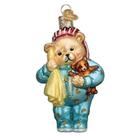 Enfeites de Natal Old World Bedtime Teddy Bear Glass Enfeites de Natal Old World Bedtime Teddy Bear Glass