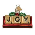 Enfeites de Natal Old World Joyful Scrabble Glass Blwn