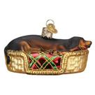 Enfeites de Natal Old World Sleepy Dachshund Glass Enfeites de Natal Old World Sleepy Dachshund Glass