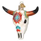 Enfeites de Natal Old World Southwestern Steer Skull Glass Enfeites de Natal Old World Southwestern Steer Skull Glass