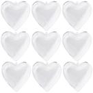 Enfeites de Natal UNIQLED - Corações de Plástico Transparente (100mm) - Pacote com 10 Enfeites de Natal UNIQLED - Corações de Plástico Transparente (100mm) - Pacote com 10