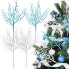 Enfeites de Natal Vercraft Coastal Blue White 40 cm 8 unidades