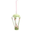 Enfeites de Pendurar de Metal Balão com Coelho de Páscoa Verde - 9x15x9cm - 1 unidade - Cromus - Rizzo