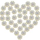 Enfeites de strass, botões de encosto plano, 70 unidades, 16 mm Enfeites de strass, botões de encosto plano, 70 unidades, 16 mm