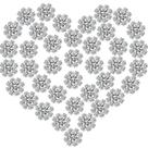 Enfeites de strass Waydress, 16 mm, 70 unidades, prata