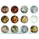 Enfeites Glitter para Decoração de Unhas Encapsuladas (12 Potes)