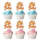 Enfeites para Cupcake Ephlyn 24 unidades Abóbora Oh Baby com Glitter