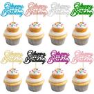 Enfeites para Cupcake Ephlyn 24 Unidades com Glitter Feliz Aniversário