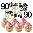 Enfeites para Cupcake YCTHUNFISH 90 Anos com Glitter 30 Unidades Enfeites para Cupcake YCTHUNFISH 90 Anos com Glitter 30 Unidades