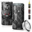Enfriador de Latas SANDJEST Wolf Tumbler Raven Vikingo 4 en 1 355 ml