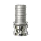 Engate adaptador tipo e camlock em inox 304 espigão 1'' Engate adaptador tipo e camlock em inox 304 espigão 1''