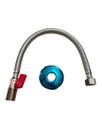 Engate Flexivel 60cm Com Registro Malha Inox Trancado