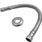 Engate Flexível De Alta Vazão 40cm Aço Inox 304 Trançado Entrada Agua Quente Fria Mangueira Torneira Fria Rabicho ½ Macho Fêmea Lavadora