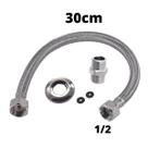 Engate Flexível Mangueira Trançado Aço Inox 30cm Quente Fria
