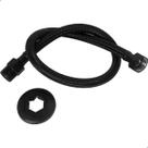 Engate Flexível Preto Trançado 60cm Rabicho ½ Pol Água Quente E Fria Mangueira Conexão Macho Fêmea Vaso Sanitário Caixa Acoplada Banheiro