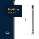 Engate Flexível Rabicho Alta Vazão Aço Inox 40cm Mxf 1/2