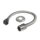 Engate Flexível Trançado Macho Fêmea Inox Flvx Hidro 50cm