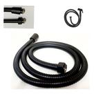 Engate Para Chuveirinho Ducha Higienica Mangueira 1 Metro E 20cm Flexivel Pia Lavabo Banheiro Preto Fosco