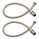 Engate Rabicho 80cm Grande Flexível Mangueira Comprido Torneira Água Quente Fria Par Cozinha Banheiro
