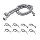 Engate Rabicho 80cm Monocomando Misturador Par Kit 8 Unidades Mangueira Flexivel Agua Quente Fria Pia Torneira Banheiro Cozinha