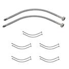 Engate Rabicho Monocomando 80cm Par Mangueira Flexivel Kit 5 Unidades Misturador Torneira Cozinha Pia Agua Quente Fria Banheiro