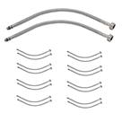 Engate Rabicho Monocomando Misturador 80cm Kit 8 Unidades Par Flexivel Mangueira Agua Quente Fria Banheiro Cozinha Pia Torneira