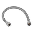 Engate Rabicho Preto/Prata Flexível Mangueira Aço Inox 50cm 1/2 Polegadas Fêmea X Fêmea Banheiro