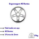 Engrenagem Coroa P/ Bicicleta 40 Dentes Aço 5 Furos 2.mm