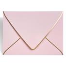 Envelope AZAZA A7 rosa, pacote com 50 unidades com borda dourada, 13x18cm, 250gsm