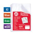 Envelope Plástico A3 0.12 Grosso 50 Un Para Pastas E Arquivo