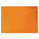 Envelope Plástico Com Botão Dello A4 Full Color Laranja