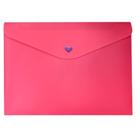 Envelope Plástico Com Botão Dello A4 Full Color Rosa