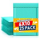 Envelopes acolchoados azul-petróleo Bubble Mailer METRONIC, 6 x 10 cm, pacote com 25