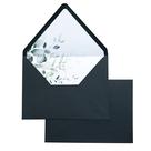 Envelopes PONATIA A7 Euro Flap pretos com forro verde, 50 unidades Envelopes PONATIA A7 Euro Flap pretos com forro verde, 50 unidades