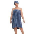 Envoltório de toalha GOSCHE para mulheres tamanho grande (XXL-XXXXL) azul escuro