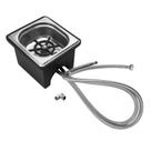 Enxaguador de Jarras DIBTSA com Base, Lavador de Copos de Aço Inoxidável para Bancada com Spray Lateral, 19 cm x 17,5 cm x 14,5 cm, Prata