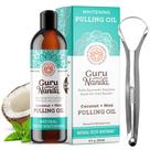 Enxaguante bucal GuruNanda, óleo de coco e hortelã, retirando 240 ml