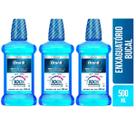 Enxaguante Bucal Oral-b 100% Sem Álcool 500ml Com 3 Unidades