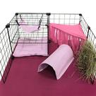 Enxoval para Pet Porquinho da Índia Coelho com Toca Manta Soft Rede Tenda Porta Feno e Almofada