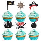 Ephlyn Topper para Cupcake Pirata 24 unidades com Glitter Preto