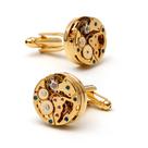 Equipamento mecânico Cufflinks Steampunk banhado a ouro para homens