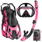 Equipo de snorkel con máscara, aletas y tubo respirador para adultos