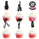 Ercadio 24 unidades de toppers brilhantes de maquiagem para cupcakes Ercadio 24 unidades de toppers brilhantes de maquiagem para cupcakes