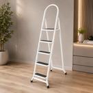 Escada 5 Degraus Em Aço Residencial Dobrável Resistente