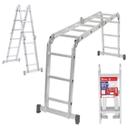 Escada Articulada 4x3 Alumínio 3,40m 12 Degraus Multifunção Prateado