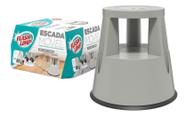 Escada Banqueta Móvel Com Rodinhas Cinza Flash Limp Escada Banqueta Móvel Com Rodinhas Cinza Flash Limp