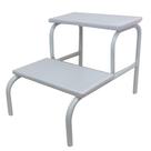 Escada Clínica de 2 Degraus Esmaltada Tubo 3/4 Com Piso em MDF Total Branca (Total Branca)