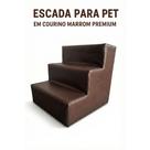 Escada de 3 Degraus para Cachorro e Gato material sintético Marrom Design Atemporal