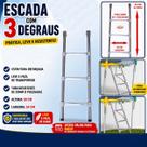 Escada De Ferro 03 Degraus Altura 88cm Escadinha Para Pula Pula cama elástica 3,05m e 3,66m e 4,27m Desmontável